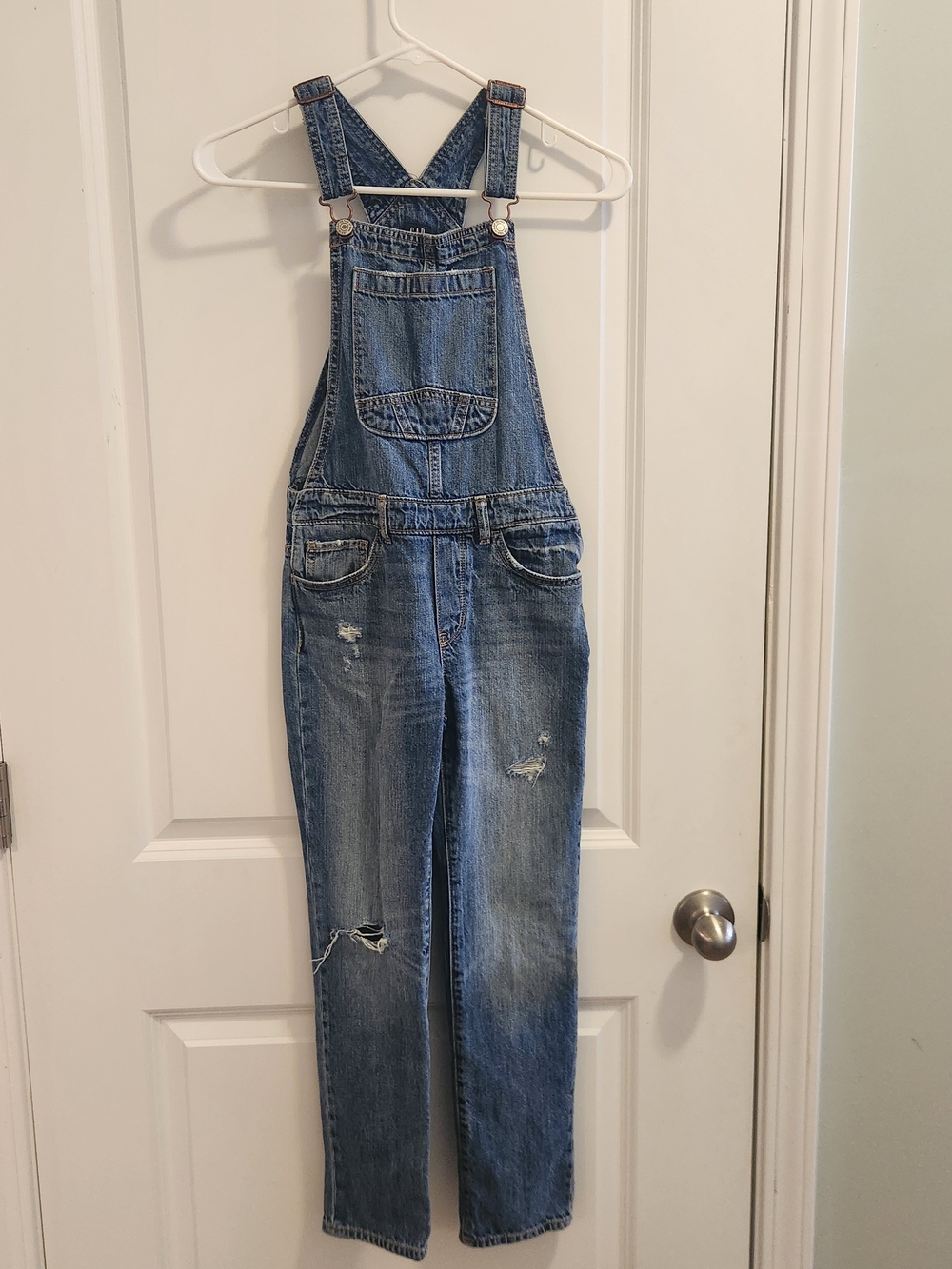 GAP Distressed Blue Denim Girl's Overalls